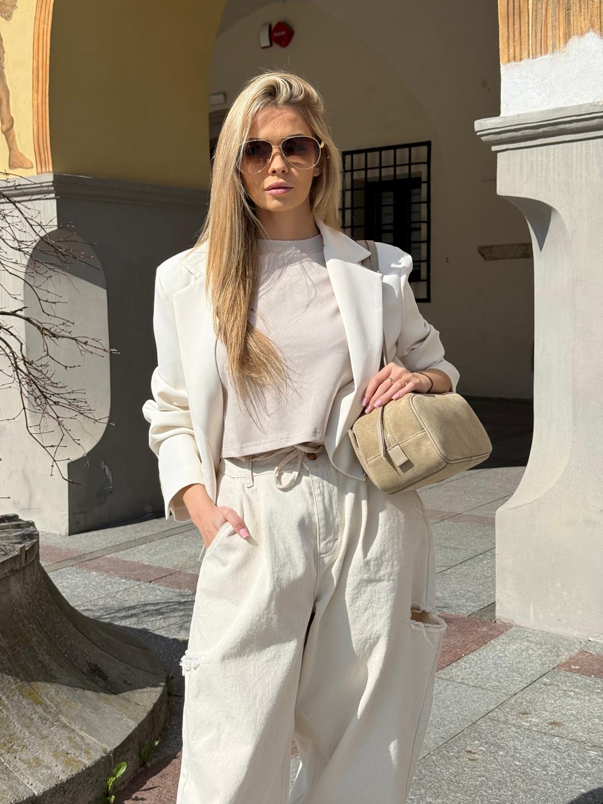 Marynarka ecru klasyczna