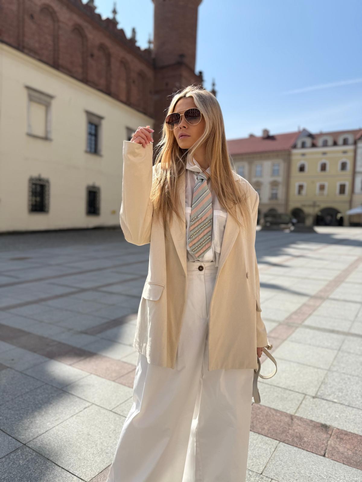 Spodnie wide leg bawełniane
